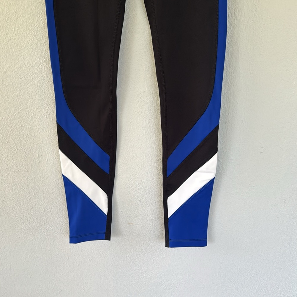 Splits59 black and blue full length stripe athletic workout leggings size small - Picture 4 of 9